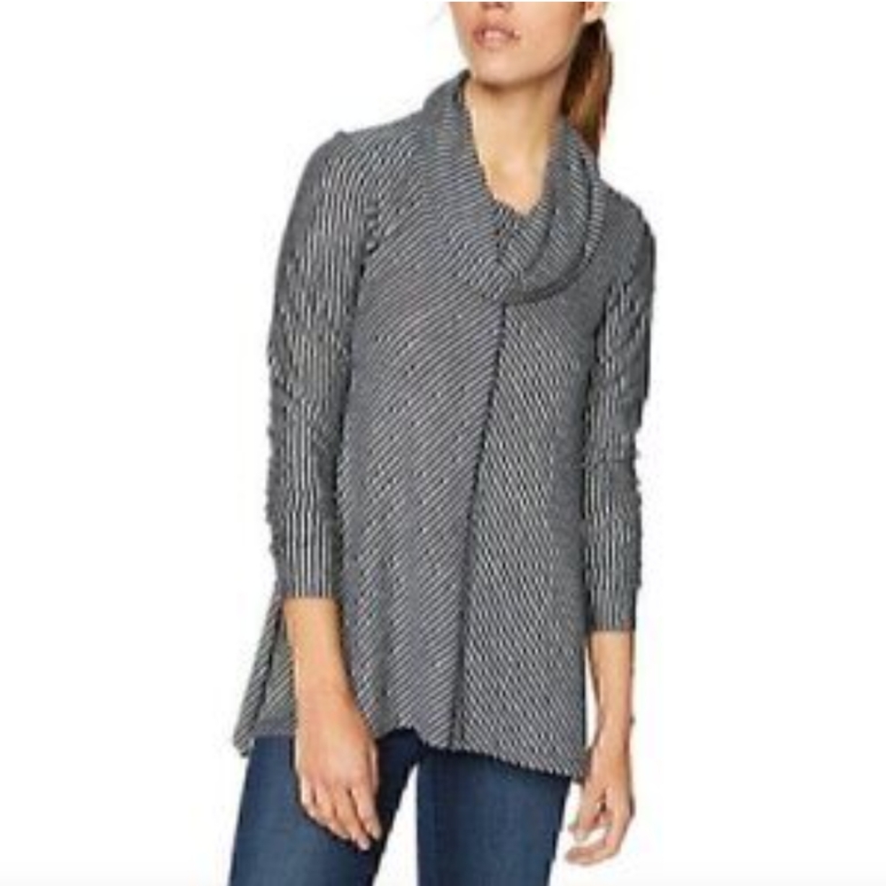 Jones New York Striped Cowl Neck Sweater - Picture 3 of 15